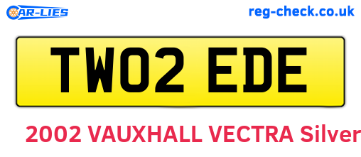 TW02EDE are the vehicle registration plates.
