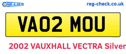 VA02MOU are the vehicle registration plates.