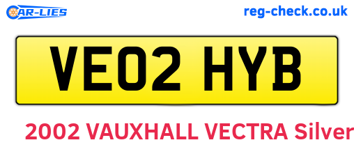 VE02HYB are the vehicle registration plates.