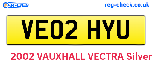 VE02HYU are the vehicle registration plates.