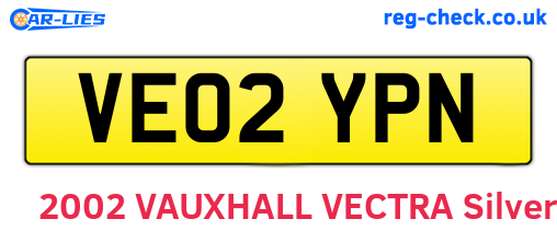 VE02YPN are the vehicle registration plates.