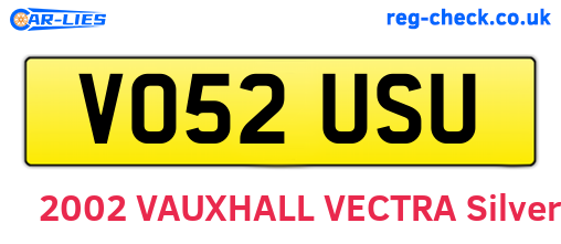 VO52USU are the vehicle registration plates.