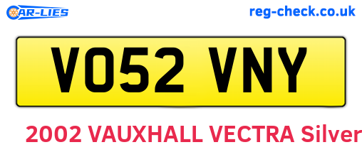 VO52VNY are the vehicle registration plates.