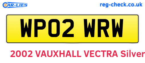 WP02WRW are the vehicle registration plates.