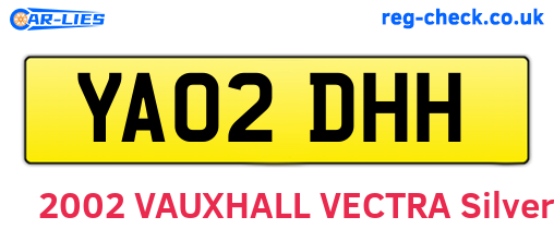 YA02DHH are the vehicle registration plates.
