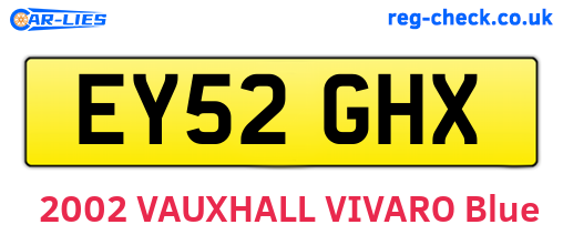 EY52GHX are the vehicle registration plates.