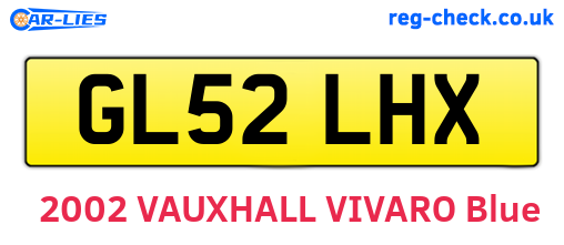 GL52LHX are the vehicle registration plates.