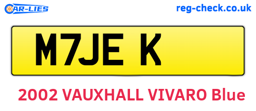 M7JEK are the vehicle registration plates.