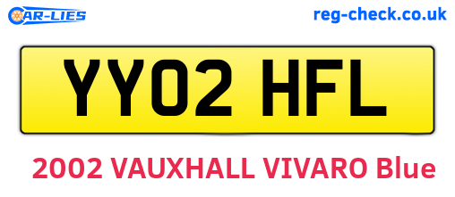 YY02HFL are the vehicle registration plates.