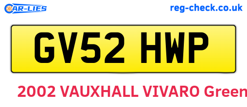 GV52HWP are the vehicle registration plates.