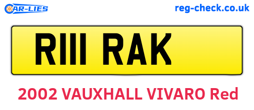 R111RAK are the vehicle registration plates.