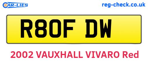 R80FDW are the vehicle registration plates.