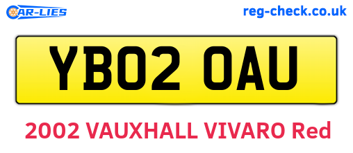 YB02OAU are the vehicle registration plates.