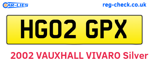 HG02GPX are the vehicle registration plates.