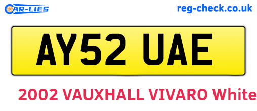 AY52UAE are the vehicle registration plates.