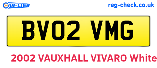 BV02VMG are the vehicle registration plates.