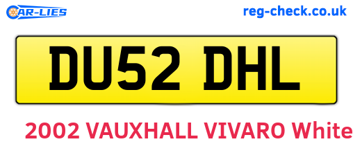 DU52DHL are the vehicle registration plates.