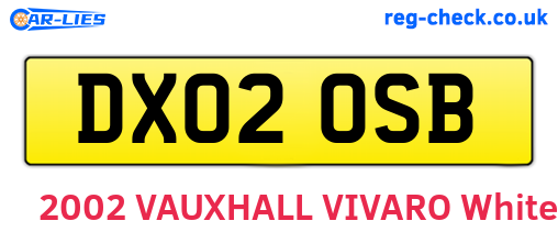 DX02OSB are the vehicle registration plates.