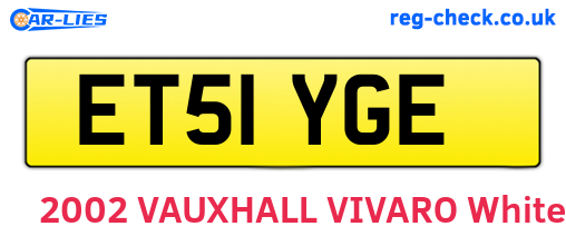 ET51YGE are the vehicle registration plates.