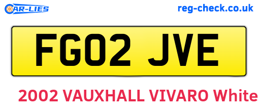 FG02JVE are the vehicle registration plates.