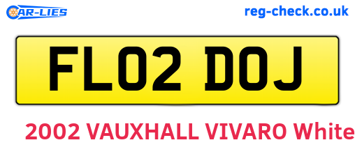 FL02DOJ are the vehicle registration plates.
