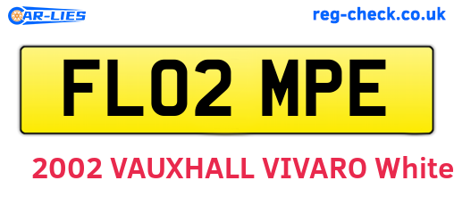 FL02MPE are the vehicle registration plates.