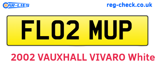 FL02MUP are the vehicle registration plates.