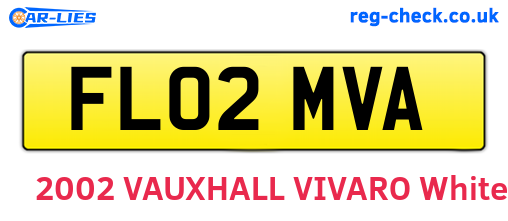 FL02MVA are the vehicle registration plates.
