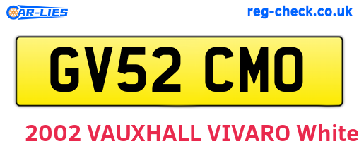 GV52CMO are the vehicle registration plates.