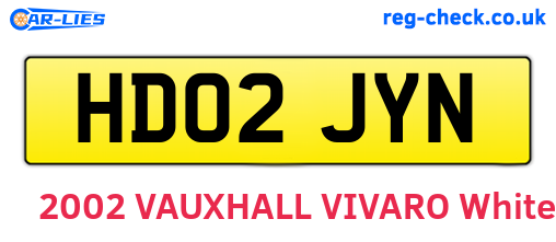 HD02JYN are the vehicle registration plates.