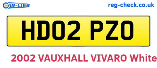 HD02PZO are the vehicle registration plates.