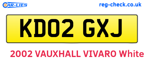 KD02GXJ are the vehicle registration plates.