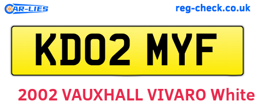 KD02MYF are the vehicle registration plates.