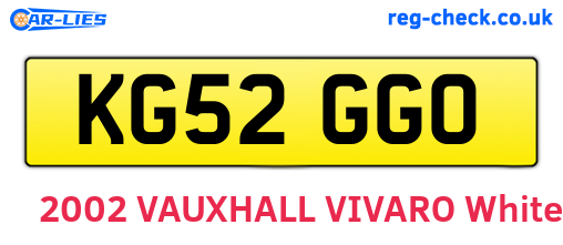 KG52GGO are the vehicle registration plates.
