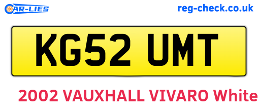 KG52UMT are the vehicle registration plates.