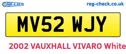MV52WJY are the vehicle registration plates.
