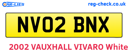 NV02BNX are the vehicle registration plates.