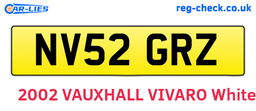 NV52GRZ are the vehicle registration plates.