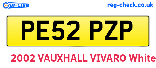 PE52PZP are the vehicle registration plates.