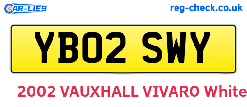 YB02SWY are the vehicle registration plates.