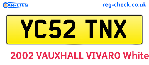 YC52TNX are the vehicle registration plates.