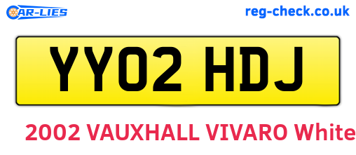 YY02HDJ are the vehicle registration plates.