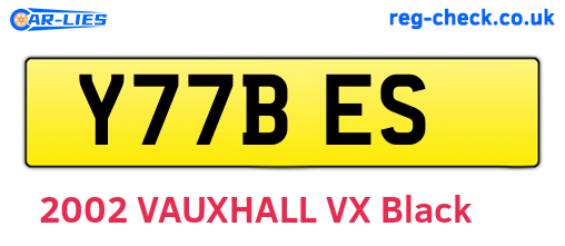 Y77BES are the vehicle registration plates.