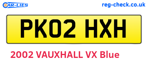 PK02HXH are the vehicle registration plates.