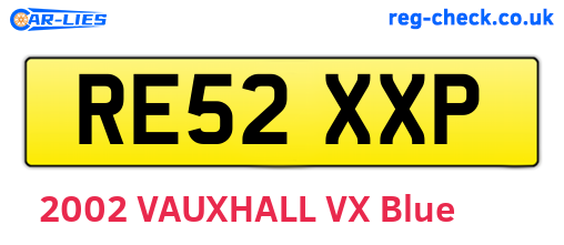 RE52XXP are the vehicle registration plates.