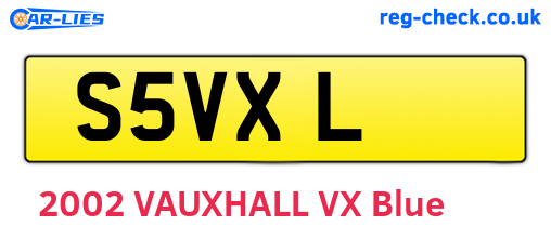 S5VXL are the vehicle registration plates.