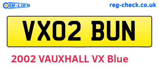 VX02BUN are the vehicle registration plates.