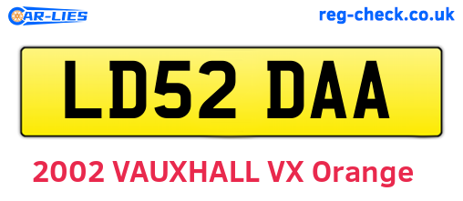 LD52DAA are the vehicle registration plates.