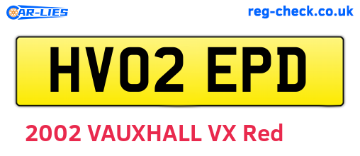 HV02EPD are the vehicle registration plates.