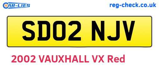 SD02NJV are the vehicle registration plates.